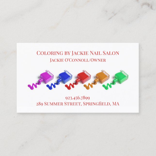 Nail Salon Business Card Template (Front)