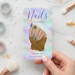 Nail Salon Chic Manicurist Artist Stylish Opal Business Card