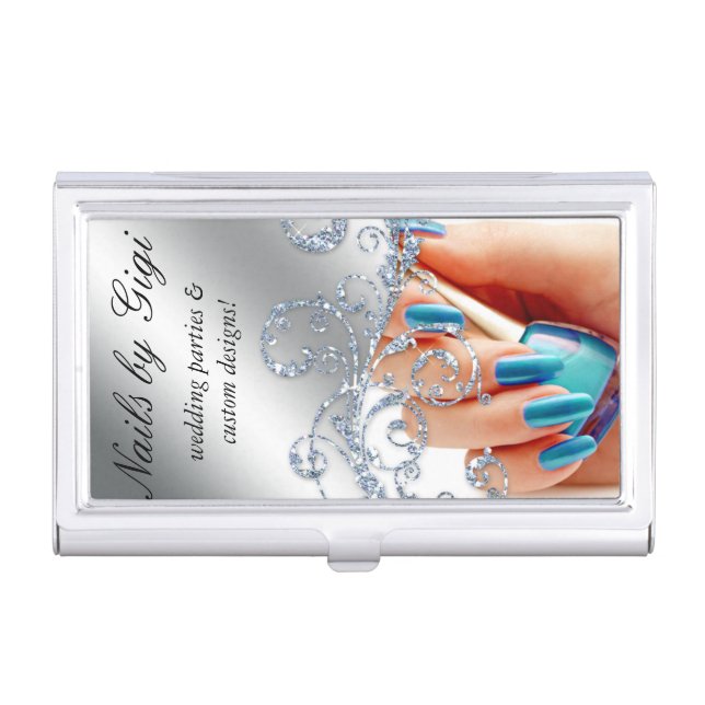 Nail Salon Cosmetologist Cosmetology Polish Case For Business Cards (Front)