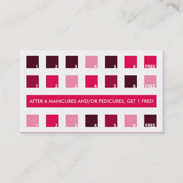 NAIL SALON customer appreciation (mod squares) Loyalty Card (Front)