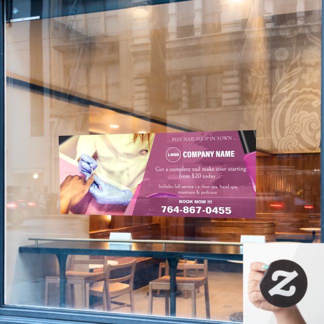 Nail Salon Editable Custom Window Cling (Cafe Window)