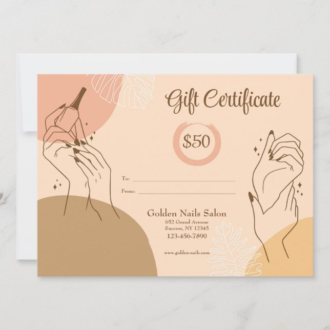 Nail Salon Gift Certificate (Front)