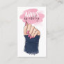 Nail salon girly pink trendy nails illustration business card
