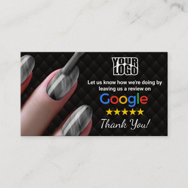 Nail salon Google Review Card Template With QR  (Front)