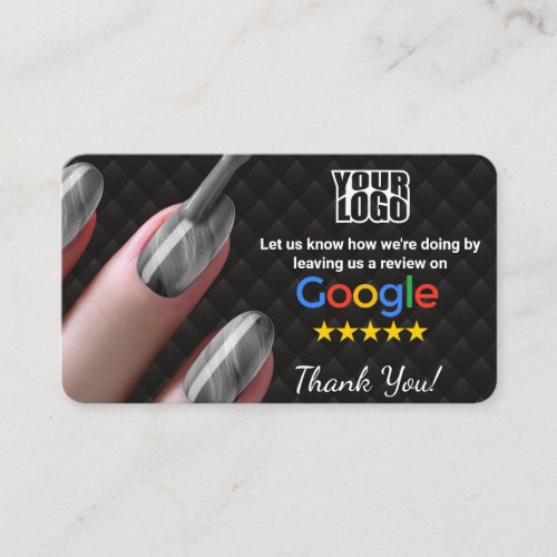 Nail salon Google Review Template With QR  Business Card