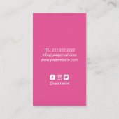 Nail Salon Hot Pink Polish Manicurist Beauty Business Card (Back)
