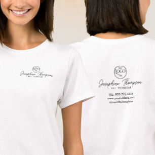 Nail Salon Logo Black Modern Script T-Shirt