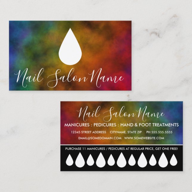 nail salon loyalty punch card (Front/Back)