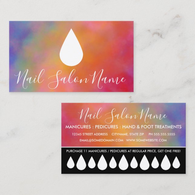 nail salon loyalty punch card (Front/Back)