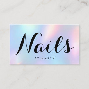 Nail Salon Magical Unicorn Rainbow Holographic  Business Card