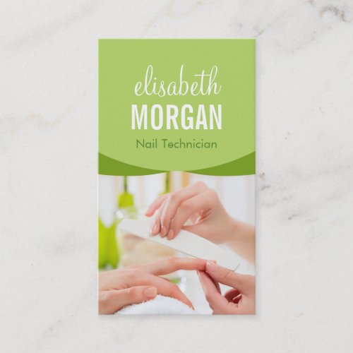 Nail Salon Manicure SPA Nature Green Floral Classy Business Card