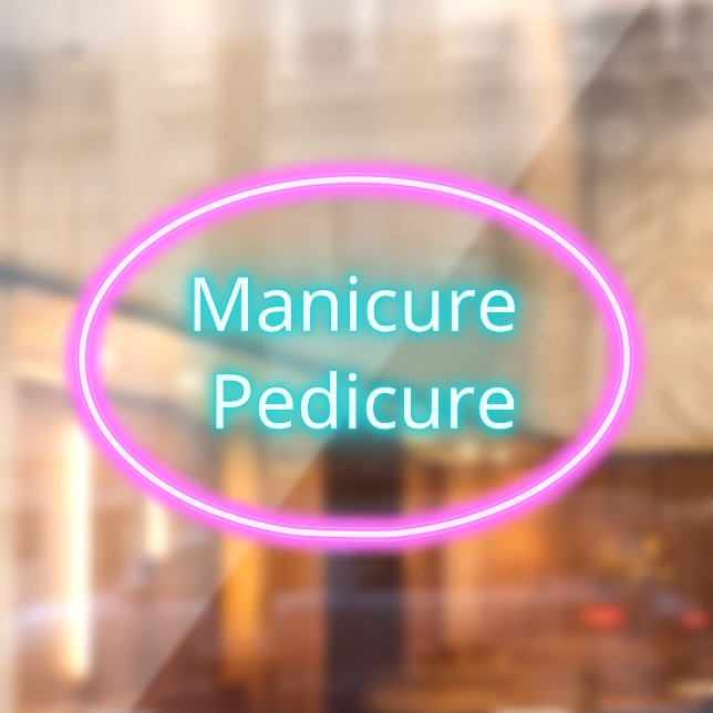 Nail Salon Manicures Pedicures Pink Blue Window Cling (Sheet 2)
