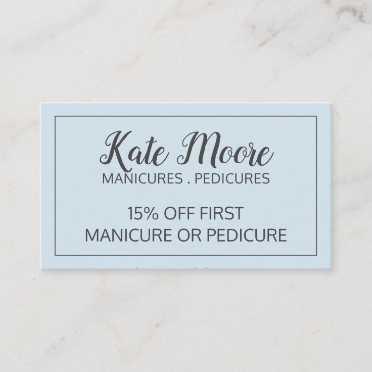 Nail Salon Manicurist And Pedicurist Nail Salon Discount Card Zazzle