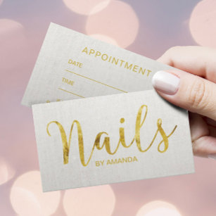 Nail Salon Manicurist Gold Script Appointment