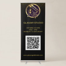 Nail Salon Manicurist Modern Black Gold Glitter