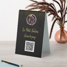 Nail Salon Manicurist Modern Black Gold Glitter
