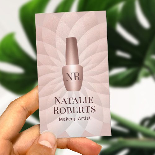 Nail Salon Manicurist Rose Gold Polish Bottle Business Card