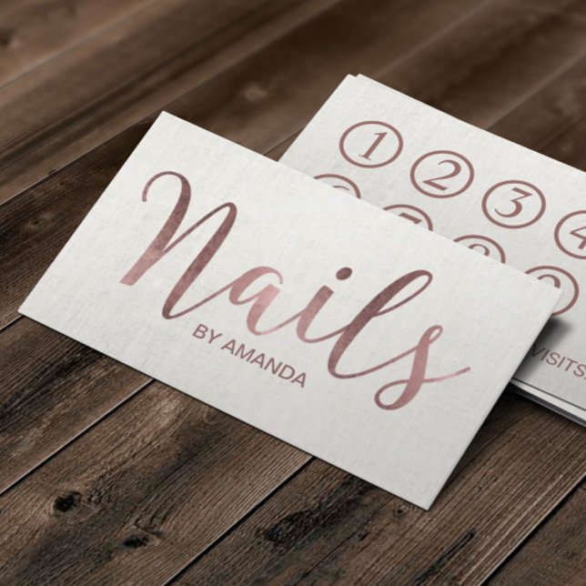 Nail Salon Manicurist Rose Gold Script Loyalty (Creator Uploaded)