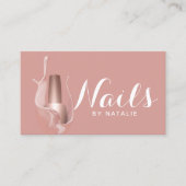 Nail Salon Modern Rose Gold Polish Manicurist Business Card (Front)
