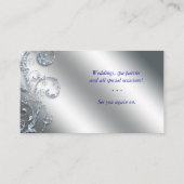 Nail Salon Modern Technician Glitter Blue Silver Business Card (Back)
