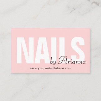  Nail Salon | Nail Tech | Nail Stylist Blush Pink Business Card