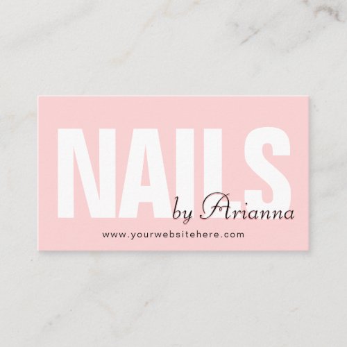  Nail Salon  Nail Tech  Nail Stylist Blush Pink Business Card