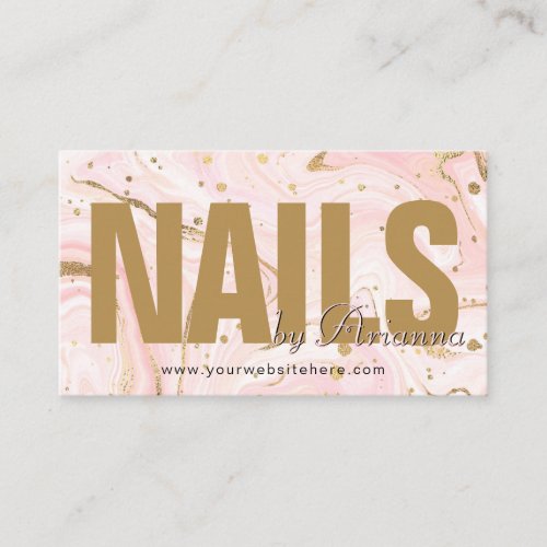  Nail Salon  Nail Tech  Nail Stylist Marble Pink Business Card