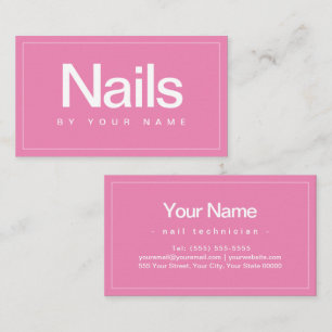 Nail Salon Nail Technician Plain Minimal Business Card