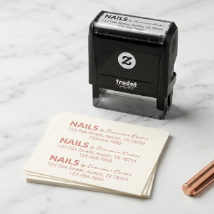 Nail Salon Name Return Address Self-inking Stamp