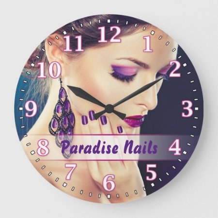 Nail Salon Personalizable Wall Clock