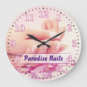 Nail Salon Personalizable Wall Clock by NiceTiming at Zazzle