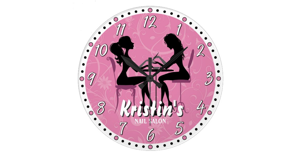 Nail Salon Personalizable Wall Clock