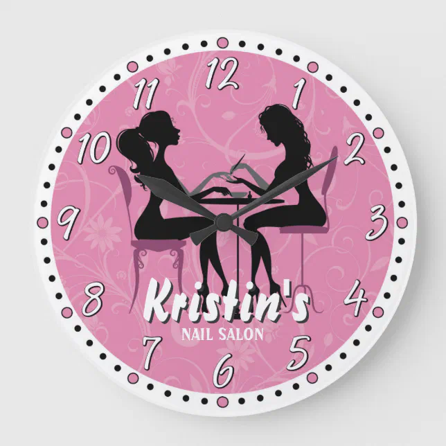 Nail Salon Personalizable Wall Clock Zazzle