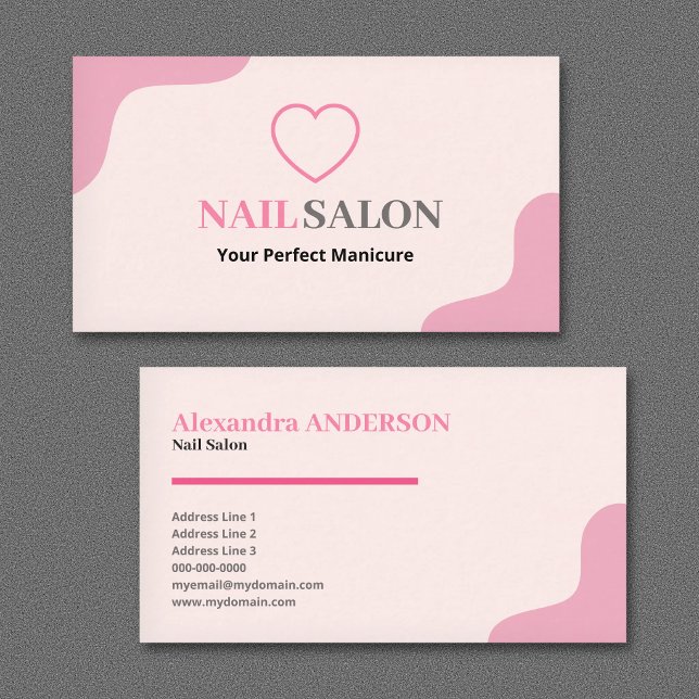 Nail Salon - Pink Business Card (Nail Salon - Pink Business Card)
