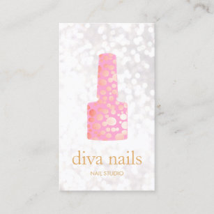 Nail Salon Business Cards Zazzle Nail Salon Pink White Bokeh Manicurist Business Card