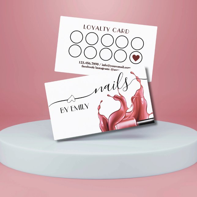 Nail Salon Polish Bottle Splash Pastel  Loyalty Card (Creator Uploaded)