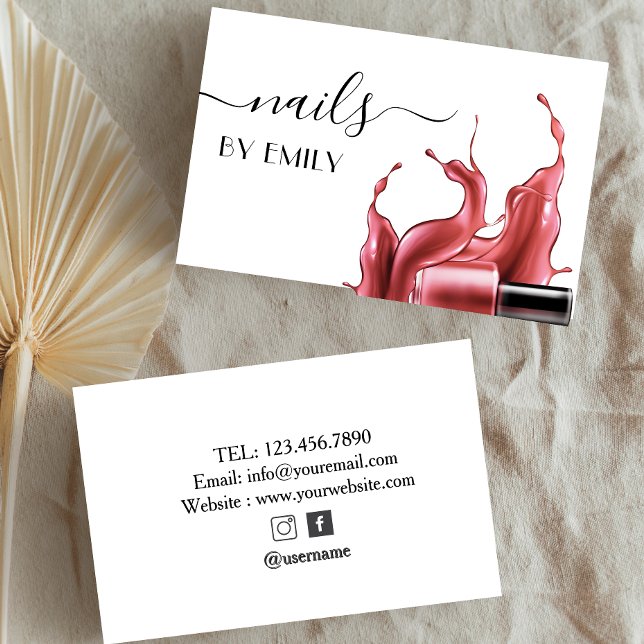 Nail Salon Polish Manicurist  Business Card (Creator Uploaded)