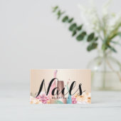 Nail Salon Polish Manicurist Elegant Floral Business Card (Standing Front)
