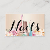 Nail Salon Polish Manicurist Elegant Floral Business Card (Front)