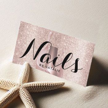 Nail Salon Polish Manicurist Luxury Rose Gold Business Card by cardfactory at Zazzle