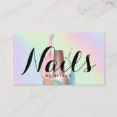 Nail Salon Polish Manicurist Pastel Holographic Business Card (Front)
