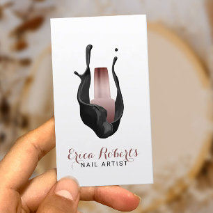 Nail Salon Polish Rose Gold Bottle Manicurist Business Card