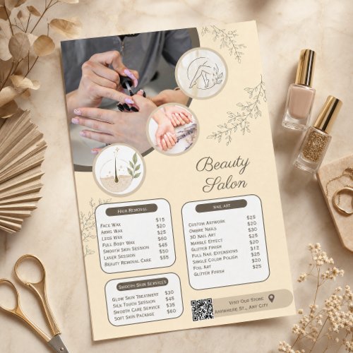 Nail Salon Price List | Manicure Pedicure Flyer