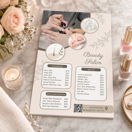Nail Salon Price List | Manicure Pedicure Flyer
