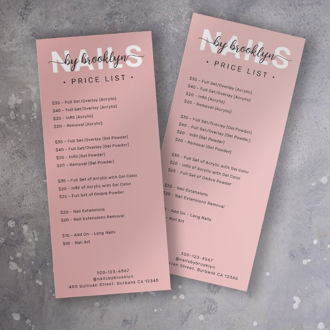 Nail Salon Price List Services Menu (Creator Uploaded)