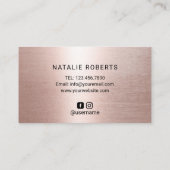 Nail Salon Rose Gold Glitter Drips Typography Business Card (Back)