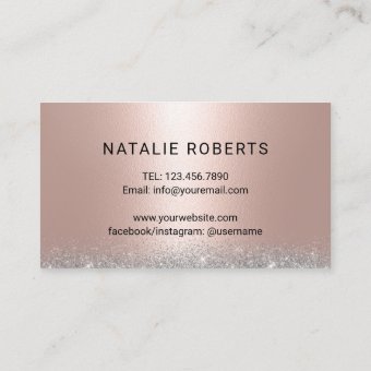 Nail Salon Rose Gold Lux Diamond Typography Business Card | Zazzle