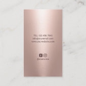 Nail Salon Rose Gold Polish Splash Makeup Artist Business Card (Back)