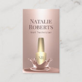 Nail Salon Rose Gold Polish Splash Makeup Artist Business Card (Front)