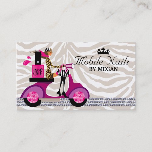 Nail Salon Scooter Girl Fashion Business Card